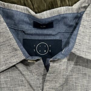 Casual Blue and Gray Button-Up Shirt
